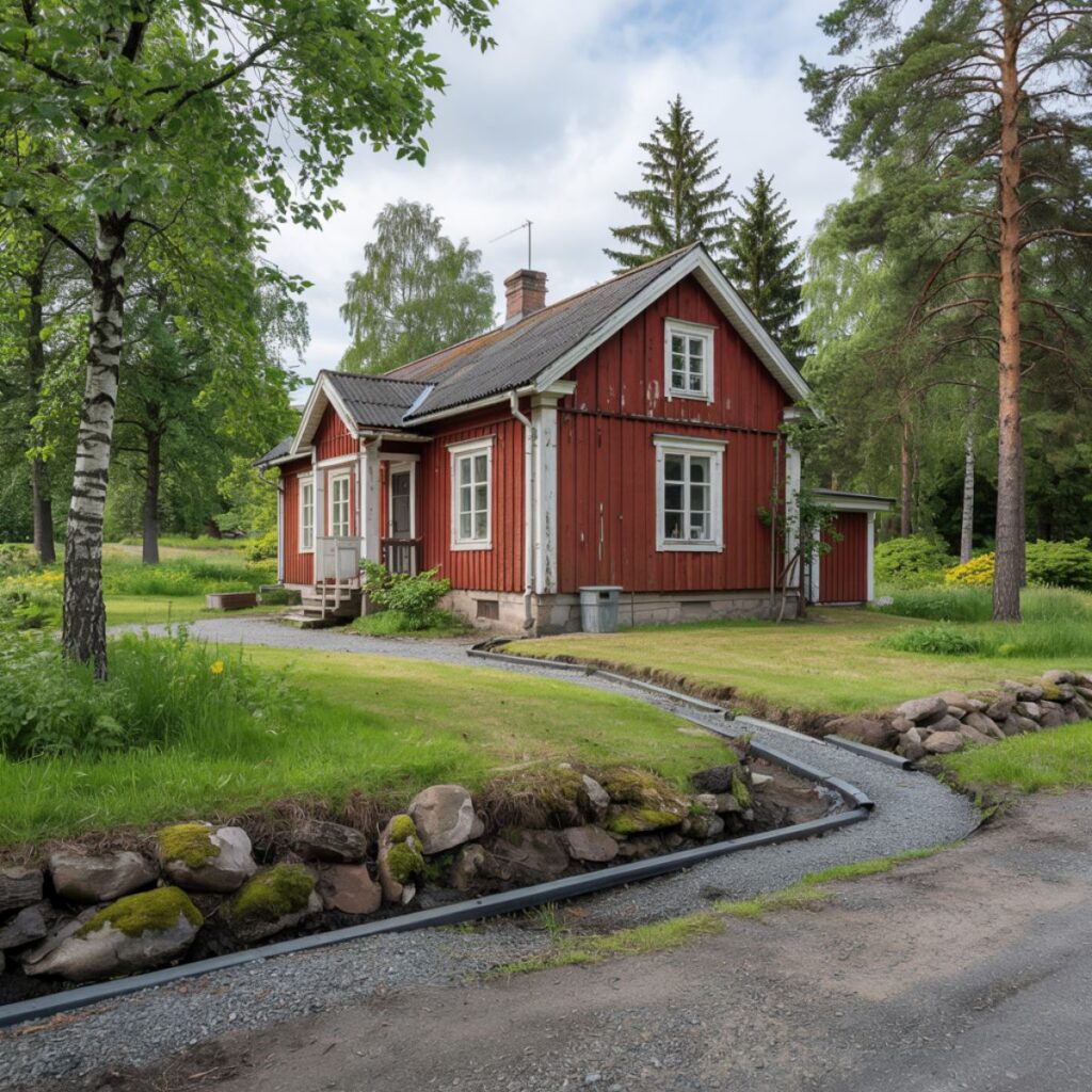 Markarbete på villatomt, inklusive dränering, Vänersborg, Kassaretorpet